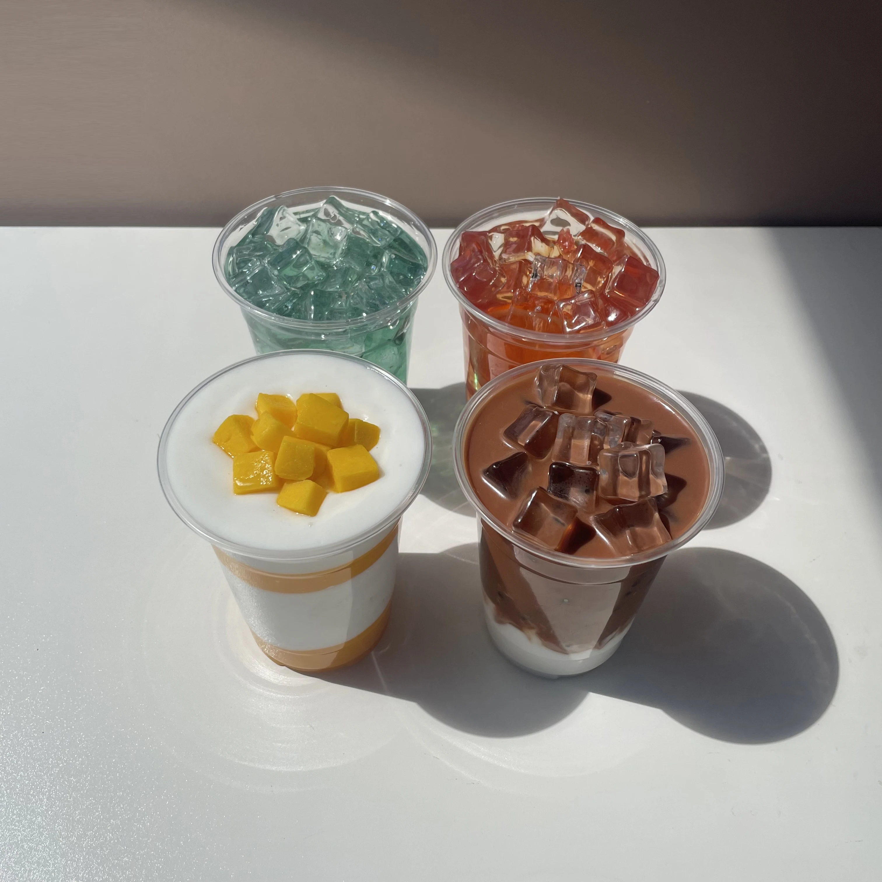 Artificial Ice Drink Cup Fake Bubble Tea Fruit Coffee Simulation Cold Beverage Realistic Food Photography Props Cafe Shop Displa