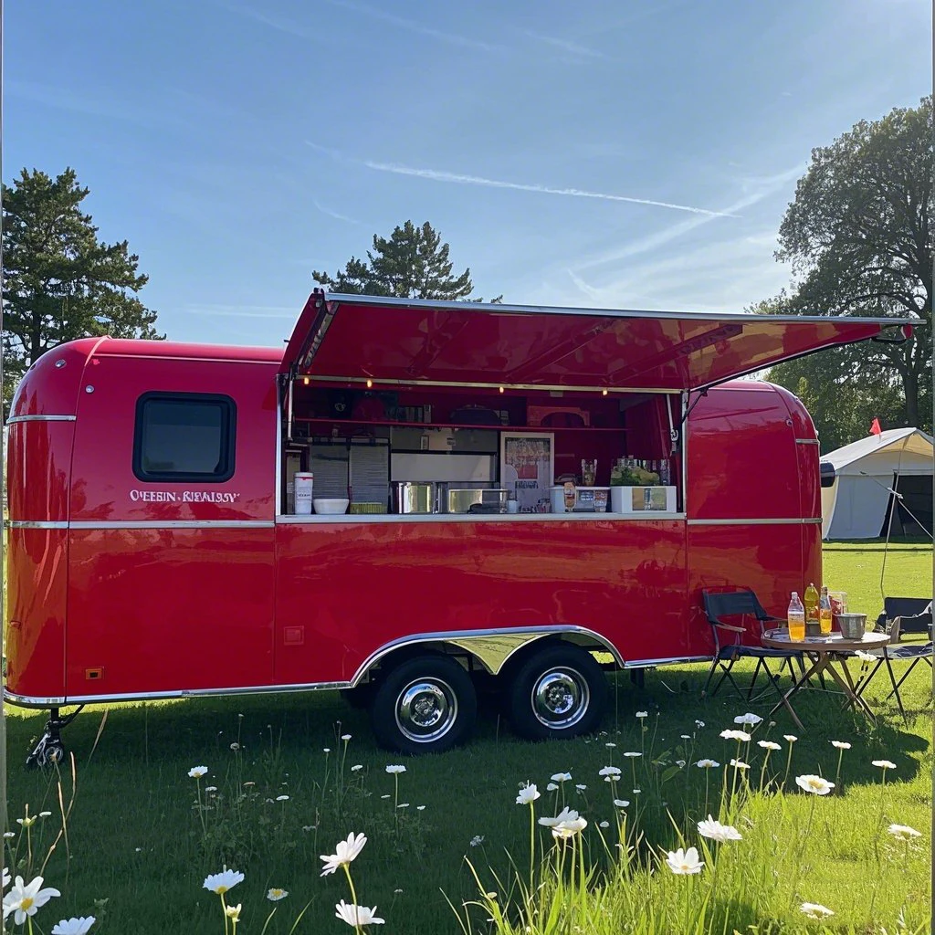 2025 신형 맞춤형 스테인리스 스틸 푸드 트레일러 이동식 스낵 푸드 트럭 아이스크림 이동 트레일러 케이터링 트럭 판매