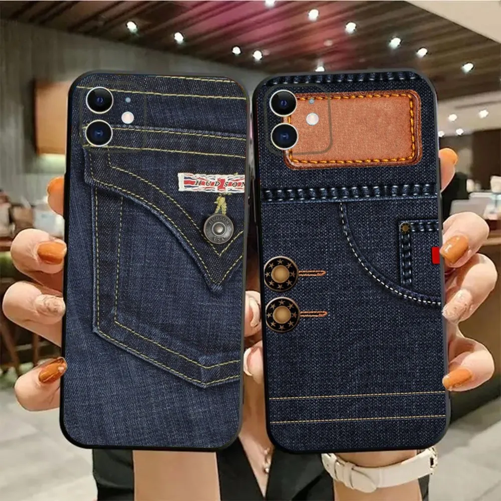Etui na telefon Tool Jeans Pattern do iPhone15,14,13,12,11, Pro, Max, Plus, Mini, X, XS, XR, 8,7,6, S, Plus, SE Miękkie czarne etui