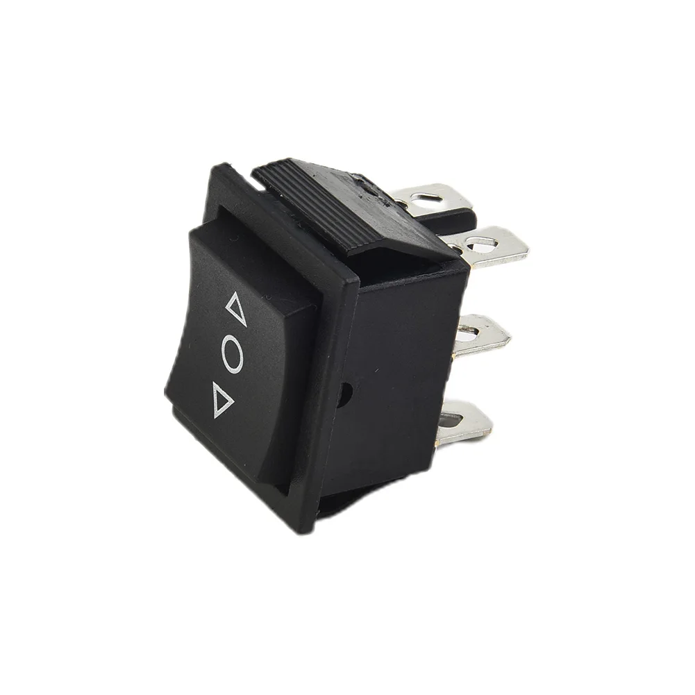 1PCS DPDT Black Rocker Switch Power Switch ON-OFF-ON 3 Position 6 Pins The Arrow Is Reset 16A 250VAC/ 20A 125VAC