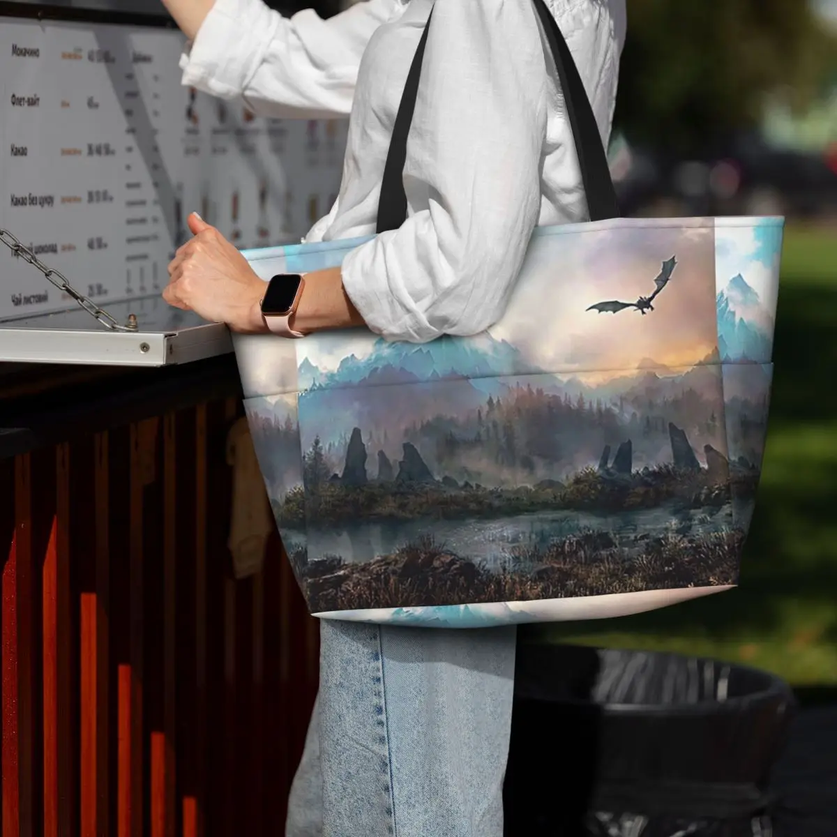 

Dragon Mountain Beach Tote Bag Sport Gym Yoga Duffle Large Tote Bag Women Travel Bag Fitness bag