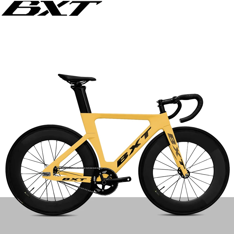 BXT 700C Carbon Fiber Fixed Gear Bike, Single Speed Track Fixie Bicycle Carbon Frameset Carbon Fork and Seatpost Track Bicycle