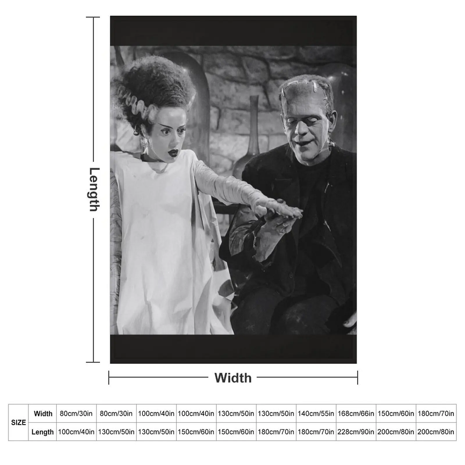 Retro Frankenstein and his Bride Throw Blanket Warm Picnic for winter Single Blankets For Baby Decorative Sofa Blankets
