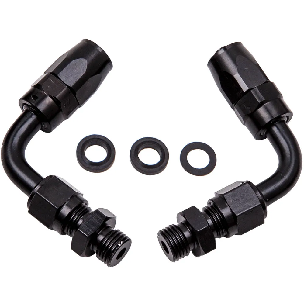 Kit regolatore pressione carburante regolabile con calibro 100 PSI Raccordo AN6 Nero Nuovo