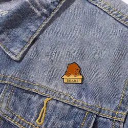 Cute Box Bears Collection Enamel Brooches White Black Brown Colors Animal Pins