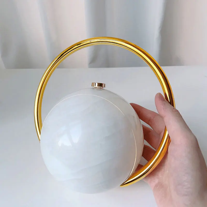 Luxury Designer Evening Clutch With Ball Handle Acrylic Women Handbag Creative High-end Bowling Wedding Purses Party Tote Ladies