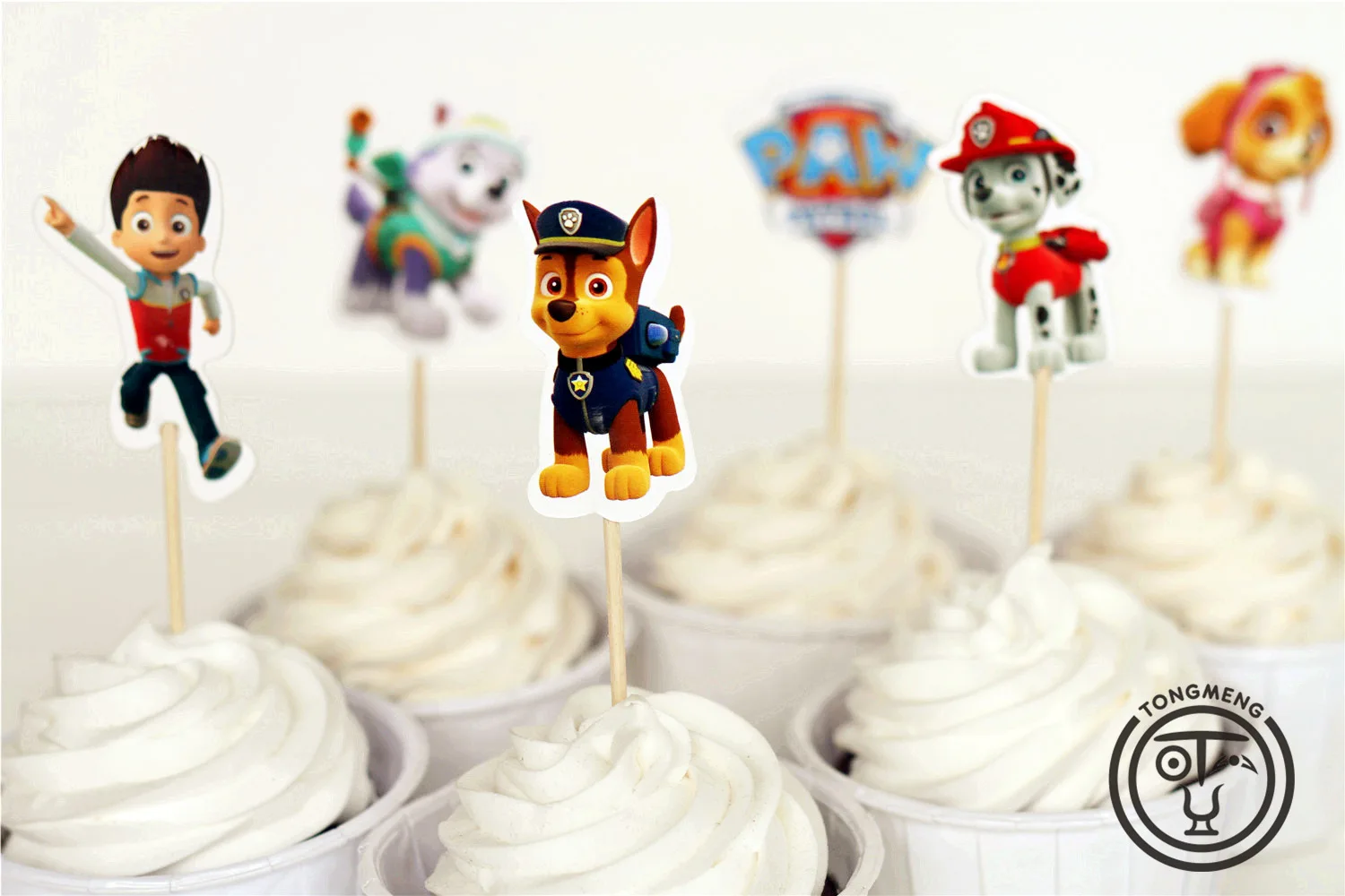 24pcs Paw Patrol Birthday Party Decoration Puppy Patrol Cake Card Fruit Plug-in Birthday Party Supplies Toys for Children