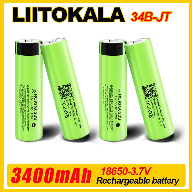 1-30 sztuk LiitoKala 34B-JT 18650 3400mAh NCR18650B 3.7v 18650 akumulator litowy do baterii latarki (bez płytki drukowanej)