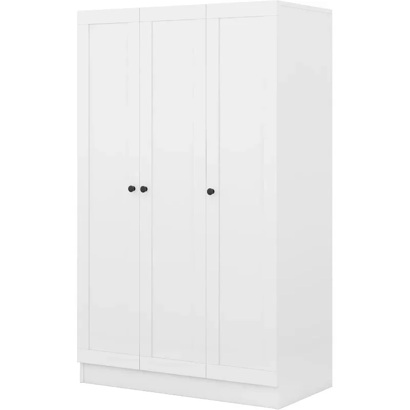 Armoire autoportante avec wers de proximité et armoires supérieures, armoire autoportante avec rail et étagères, rangement pour vêtements, moderne, 3 portes