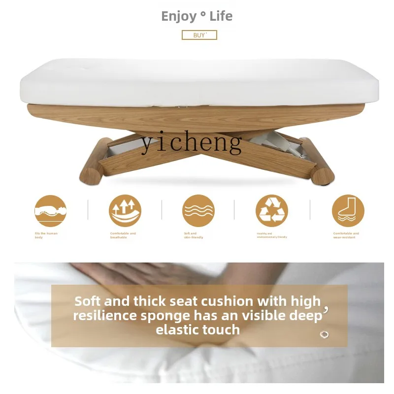 

TQH Motor Fluffy Cotton PU Leather Beauty Salon Skin Management Free Lifting Adjustment Electric Bed