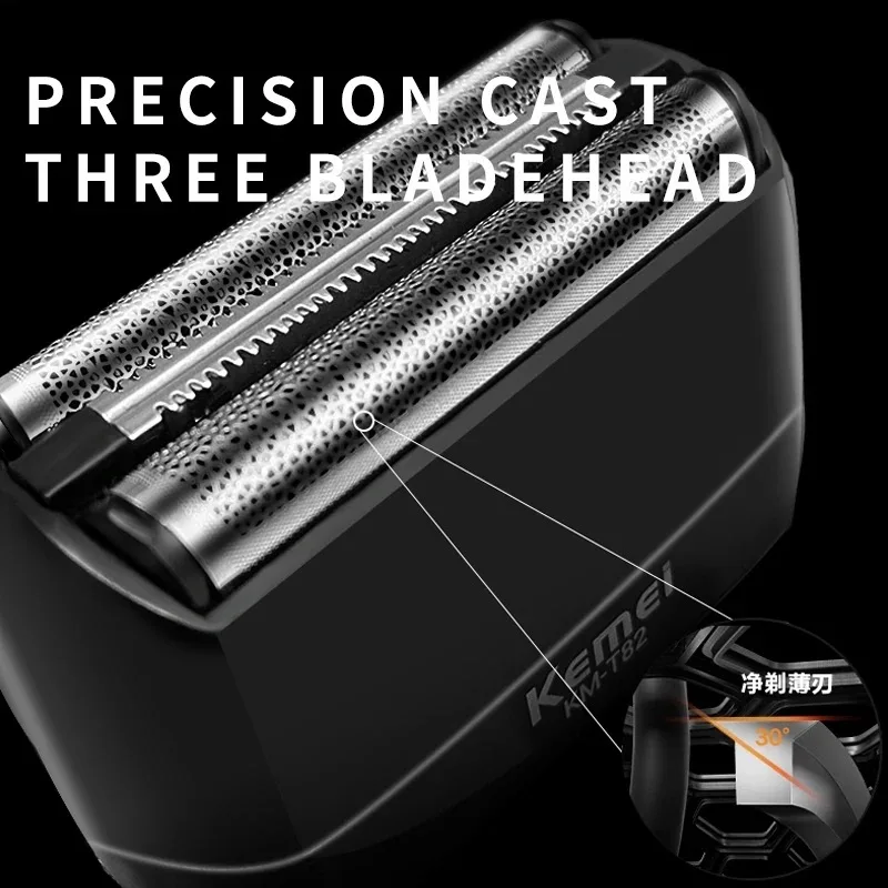Kemei Waterproof Foil Shaver Electric Razor for Men's Face Compact Travel Shavers Close Shave Trimmer USB-C Rechargeable Gifts image 2