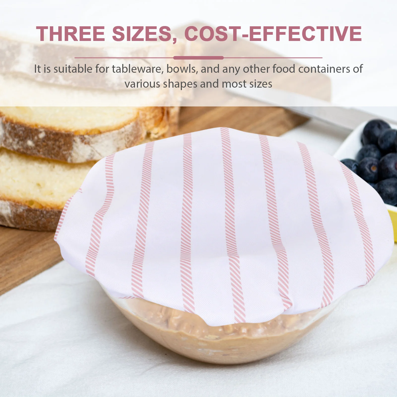 

3pcs Bowl Cover Reusable Elastic Food Container Cover Stretch Cloth Lid For Kitchen Dishware Preservation Outdoor Picnic Use