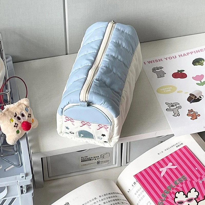 Cute House Pen Bag Large Capacity Storage Stationery Stationery Box Student Pen Bag Korean Stationery Pencil Case Pencil Pouch