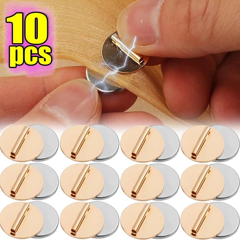 

1/10pcs Magnetic Metal Pin Brooch Converter Harm Free Clothing Magnet Buckle Brooch Converter for Scarf Clasp Name
