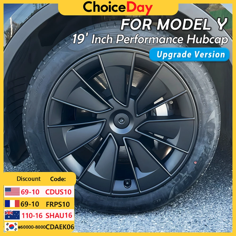 4 Buah Tutup Roda untuk Tesla Model Y 19 Inci Tutup Hub Performa Pengganti Mobil HubCap Penutup Pelek Penuh Aksesori 2018-2024