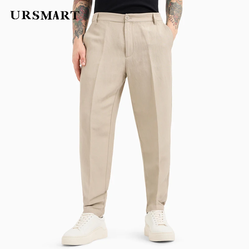 Classic High Quality Men's Casual Pants British Fashion Cotton and Hemp Fabric Spring and Autumn New Products Customized Pants