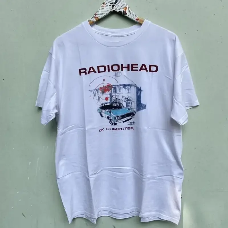Radiohead Tour 97 Ok Computer Retro White Short Sleeve T Shirt