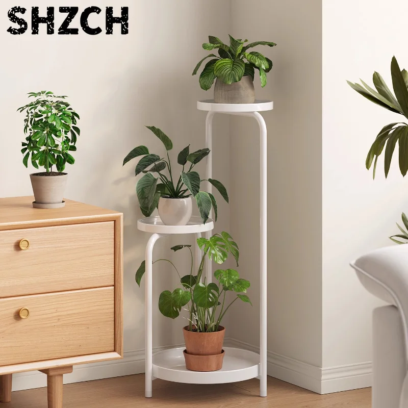 Nordic Iron Plant Stand Living Room Balcony Display Shelf Multi-Tier Flower Pot Holder Space Saving Succulents Organizer Rack