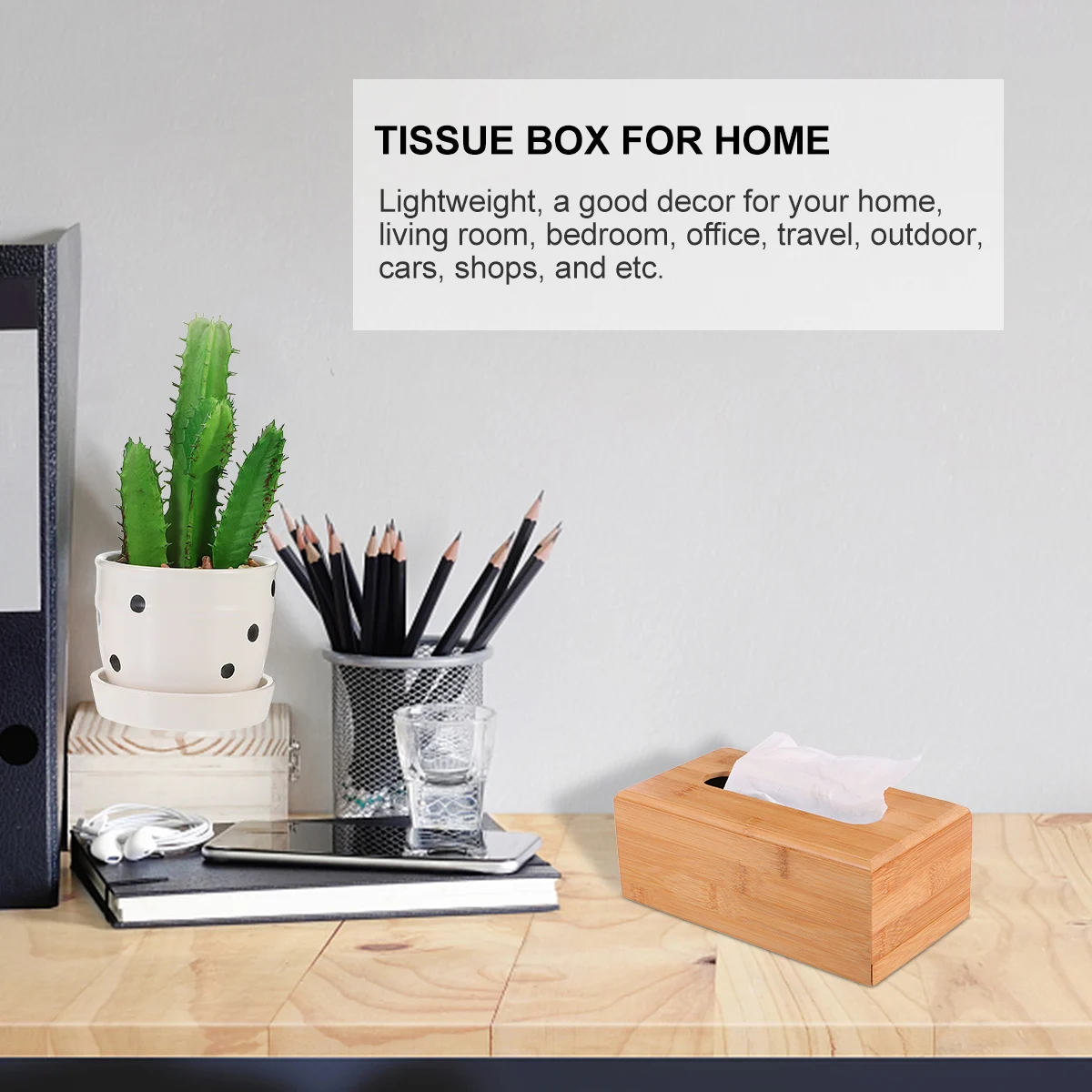 

1Pcs Wooden Tissue Box Premium Bamboo Tissue Case Drawstring Lid Design Portable Paper Towel Holder for Home Bedroom