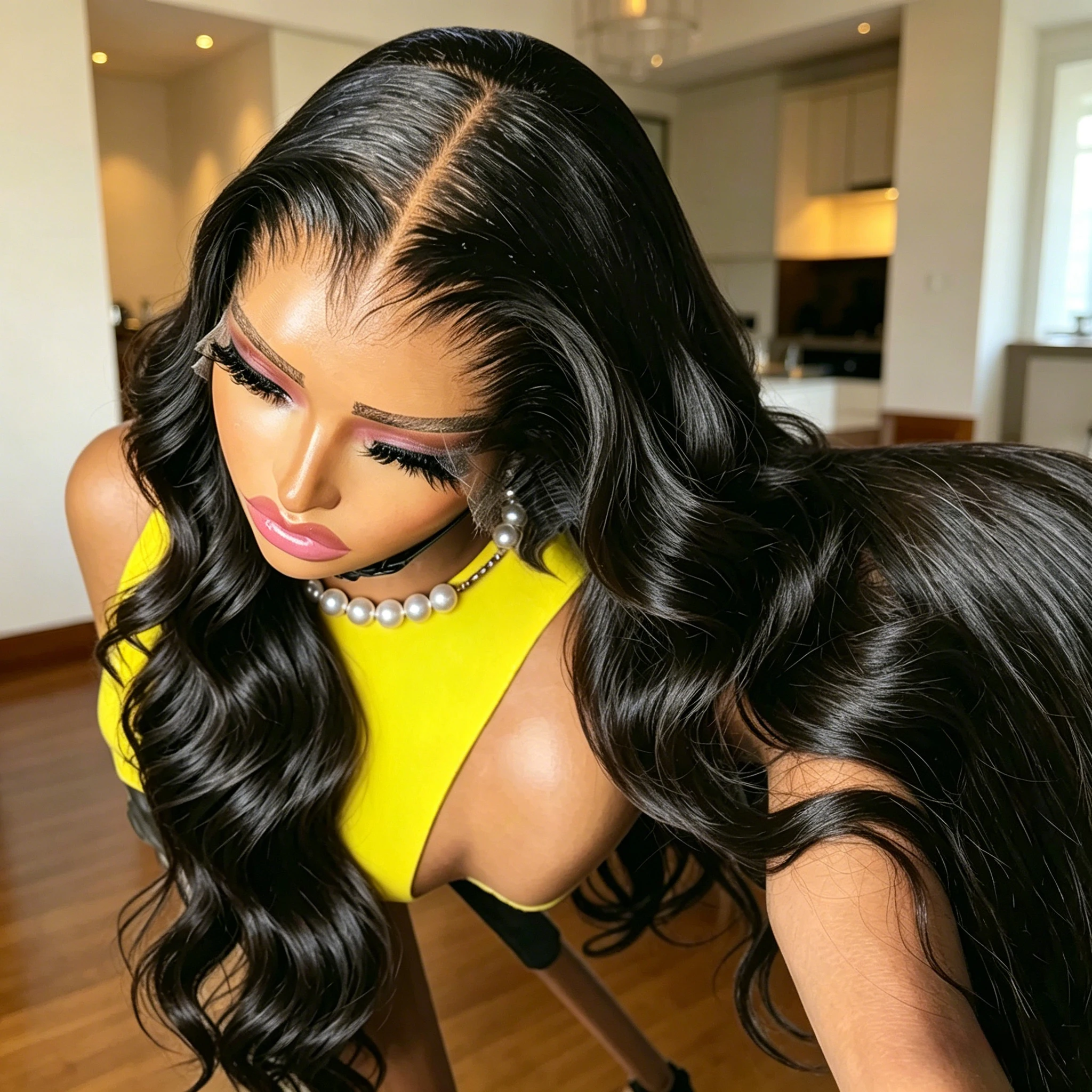 

Парик из натуральных волос с прозрачной HD-основой 13x6, 40-42 дюйма, с эффектом Body Wave, 250% плотность, предварительно проработанная линия роста волос, для женщин