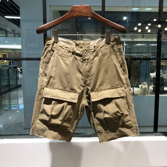 3D Patch Big Pockets Cotton Workwear Shorts for Men Loose Straight Half Pants for Youth Male 2024 Summer American Casual Shorts