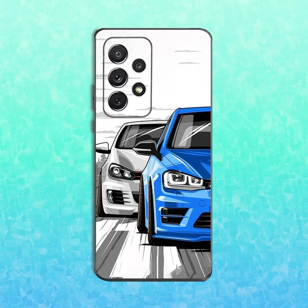 Cool-Volkswagen-ES G-Golf Car Phone Case For Samsung S25,S24,S23,S22,S21,S20,S10,Ultra,Plus,Lite,FE,Soft Silicone Black Cover