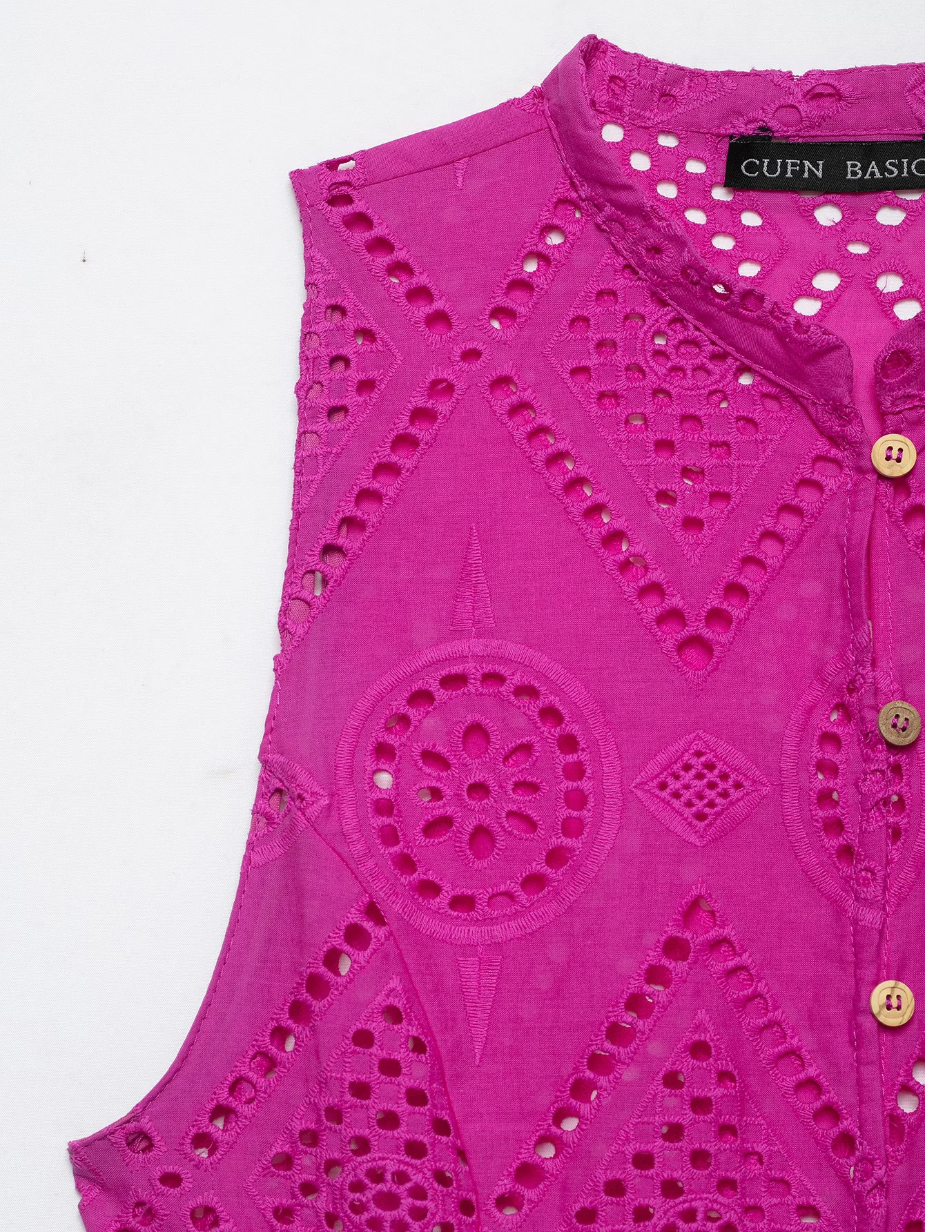 Women Chic Purple Shirts Summer Female Lace Hollow Embroidery Sleeveless Vest T-Shirt Lady Fashion High Street Lace Blouse Tops view 4