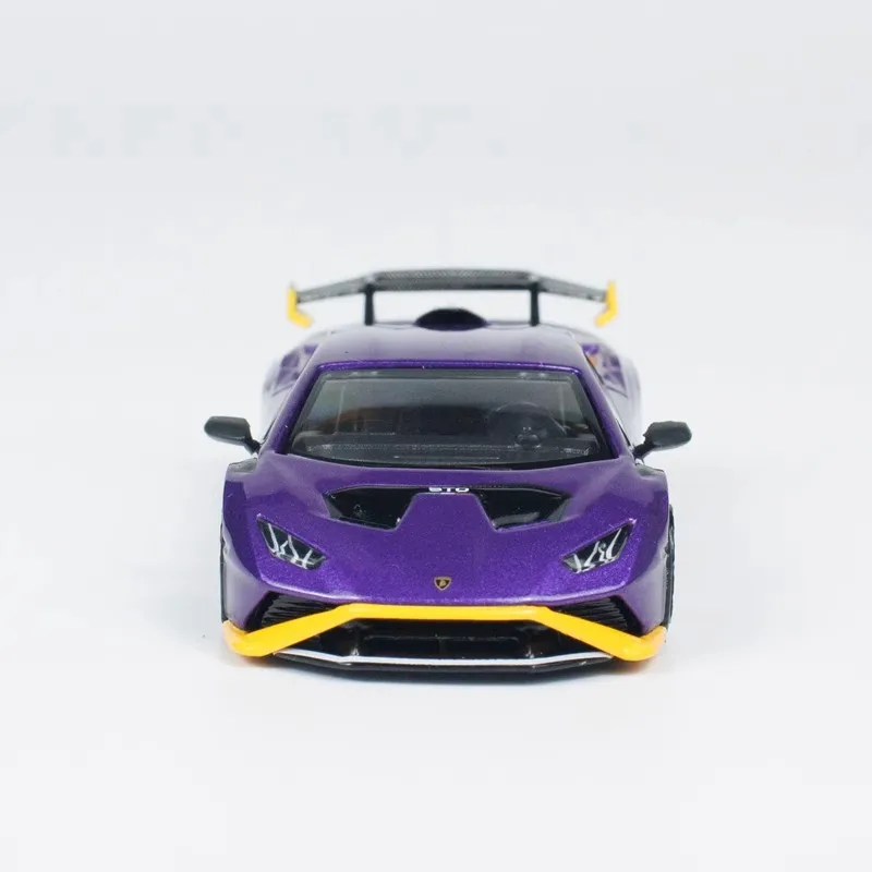 Model mobil Mini Gt 1/64 anak laki-laki, Model koleksi mobil Lamborghini Aloi Huracan Sto mainan Natal teman