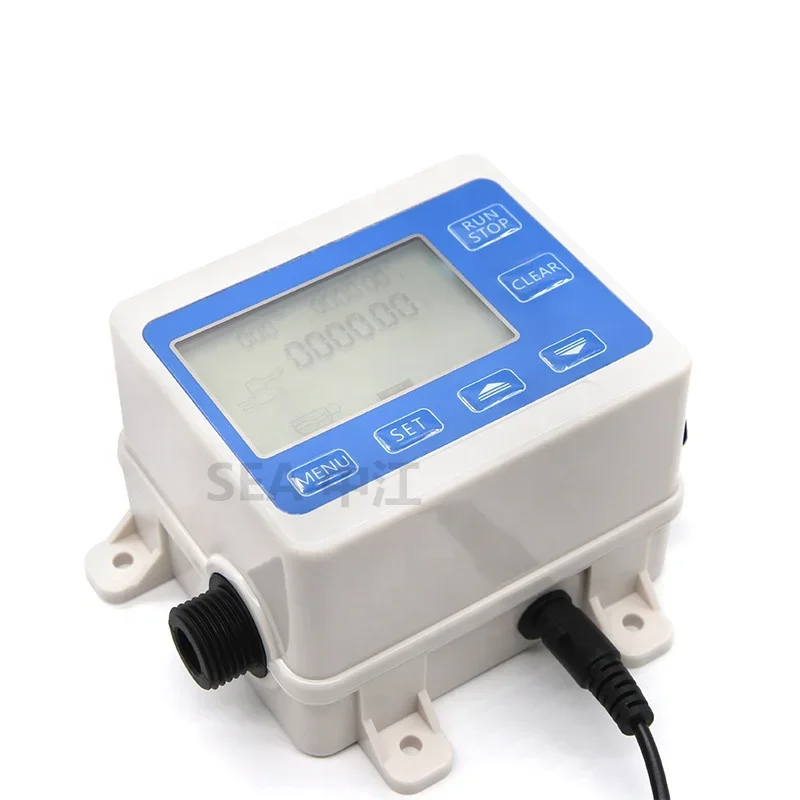 White Flow Meter Fluid Quantitative Control Auto Stop & Fill Meter 1/2 Inch Rate 1-30L/min For Water Tank Filling Equipment