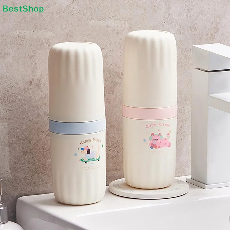 ☭Cute Travel Toothbrush And Toothpaste Case,Portable Travel Toothpaste And Toothbrush Storage Box, Tooth Cup, And Rinse Cup.