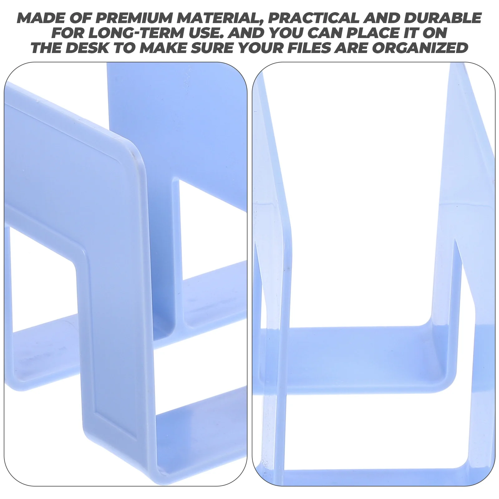 4 Bookends Magazine Holder Bookshelf Organizer Binder for Desk Office Storage Rack Desktop Students Plastic File Document