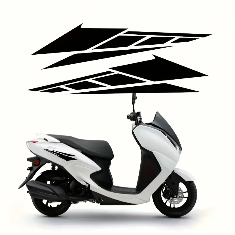 2 PÇS/SET Sporty Speed Stripe Auto Moto Adesivo, Decalque de Design Dinâmico para Carro Motocicleta, Acessório de Personalização Exterior