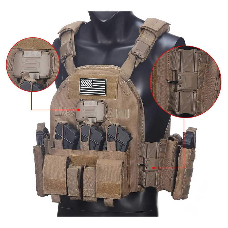 

Быстросъемный охотничий жилет с магнитной присоской, контроль одной кнопкой на плечах и талии, износостойкий и устойчивый к разрыву материал