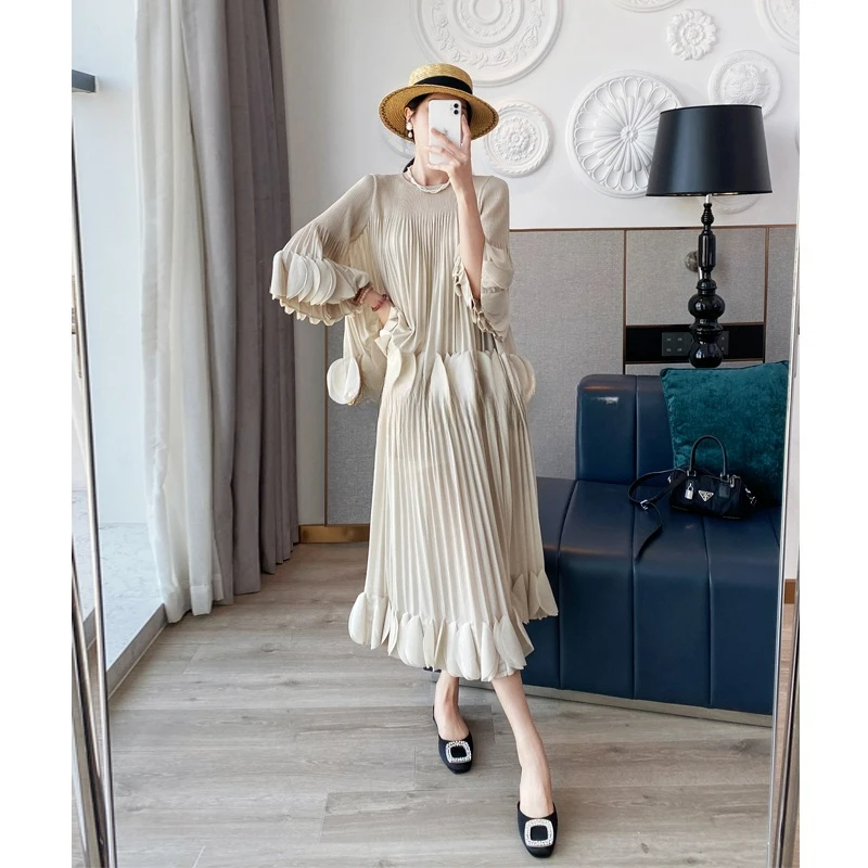 2024 Summer New Miyake High-end Fold Fashion Suit Loose Age-reducing Meat Fashion Skirt Two-piece Set of Women's Clothing