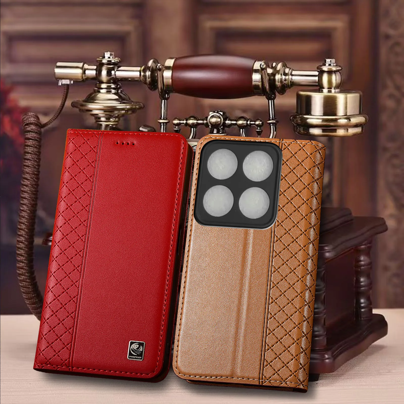 

Genuine Leather Phone Case For Moto Edge 50 60 60S 70 X70 Air 5G Fusion Pro Neo Ultra Nappa Inner Mesh Pattern Flip Cover Case