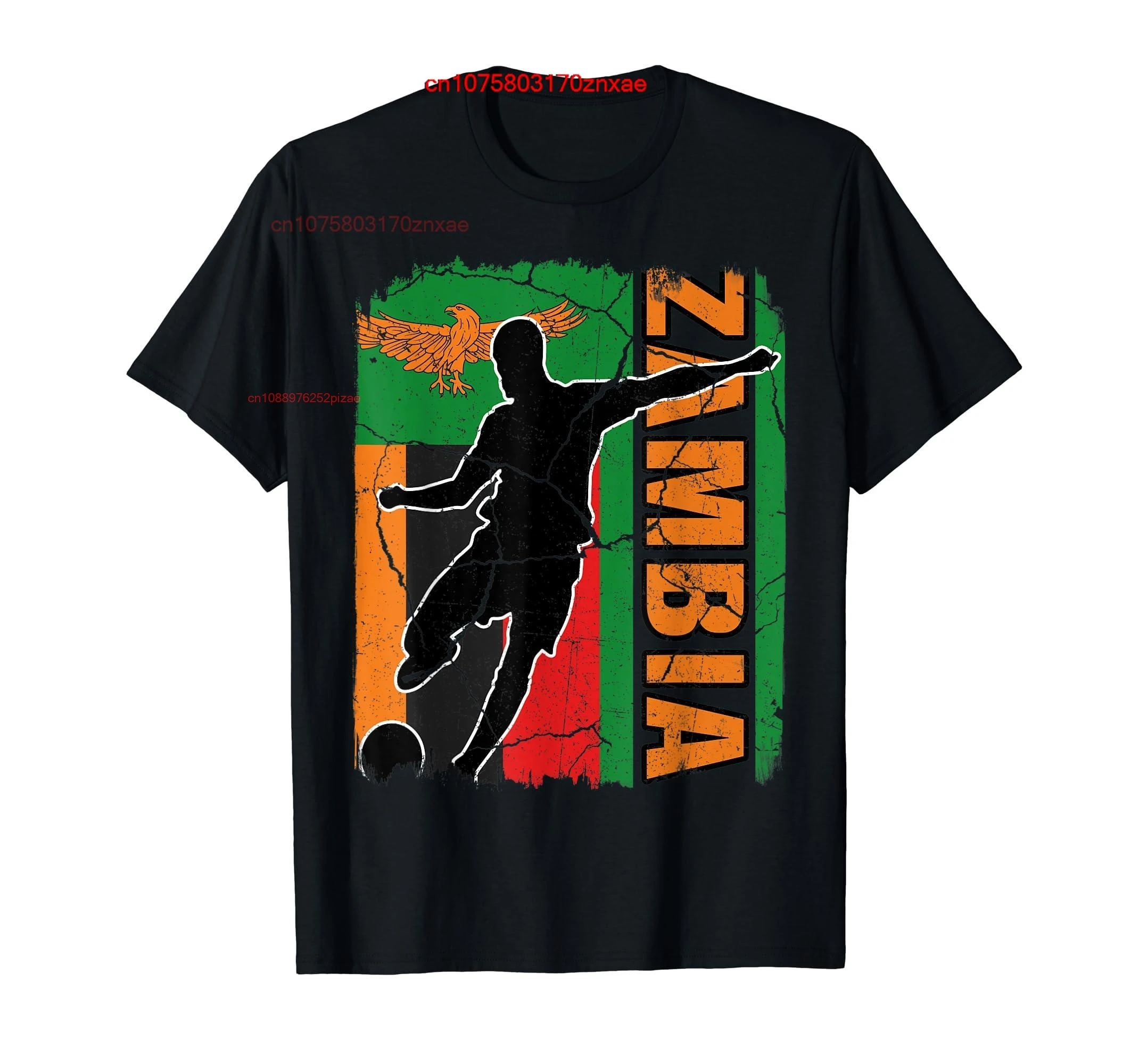 100% Cotton Zambia Soccer Zambian Flag For Football Fans T-Shirt MEN WOMEN UNISEX T Shirts Size S-6XL