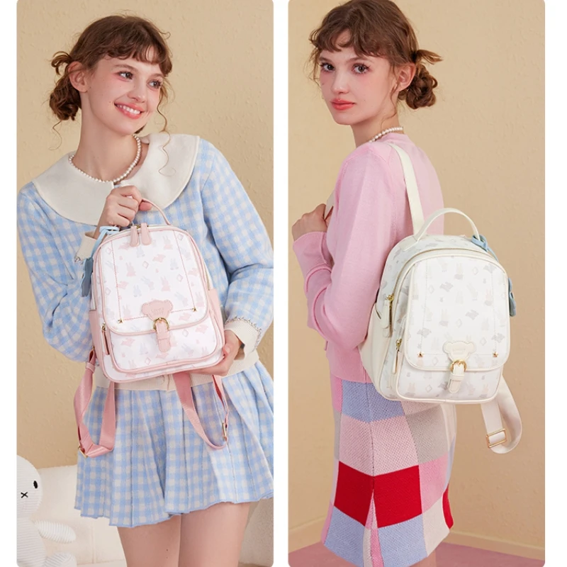 

Cute Miffy Backpack Large Capacity Casual and Fashionable Student Women's Schoolbag Travel Portable Unique Design Christmas Gift