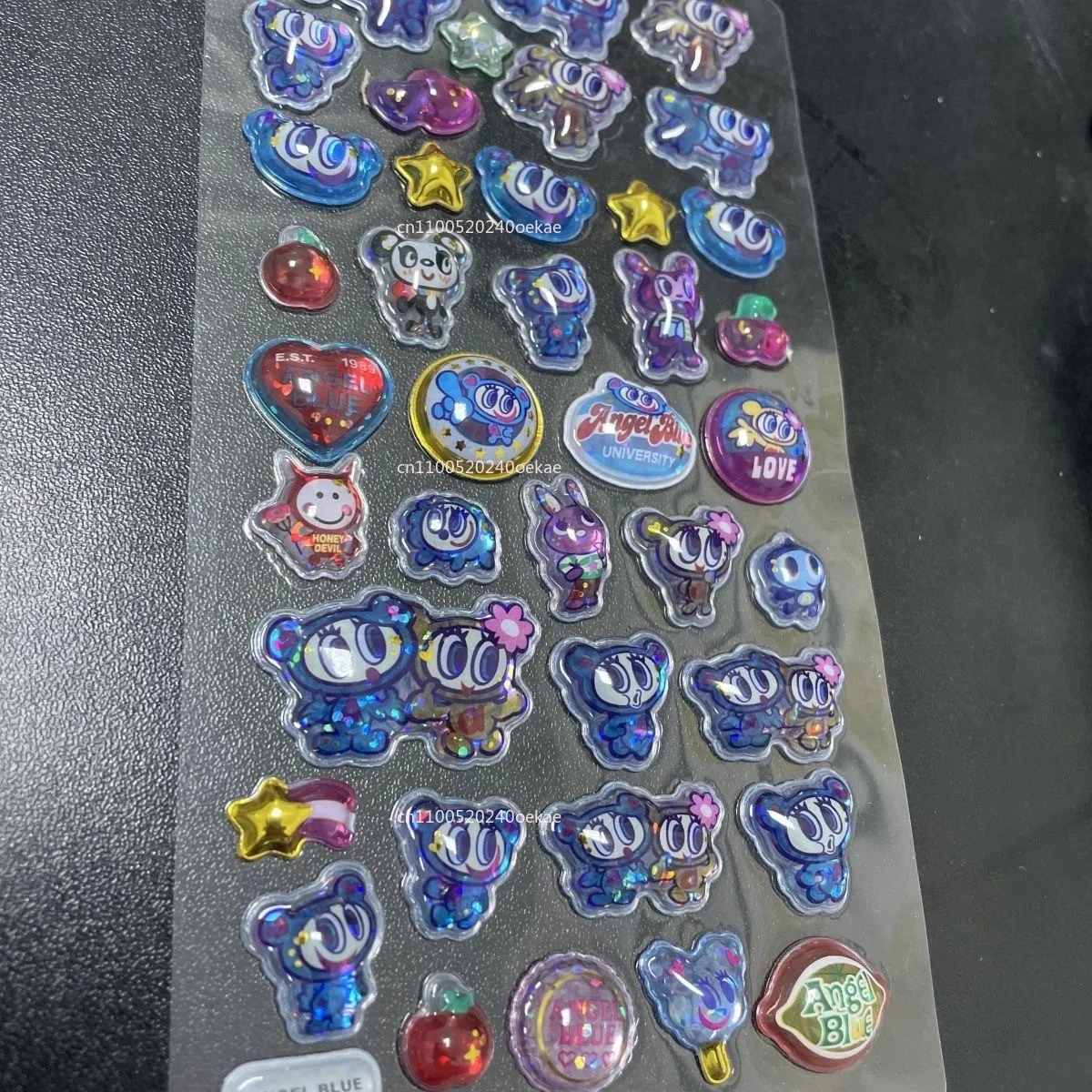 Nowe naklejki nawilżające Angel Blue Wave, japońskie naklejki 3D z efektem reliefu, naklejki dekoracyjne dla dzieci z motywem wróżek.