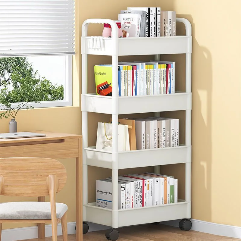 Trolley Bathroom Storage Rack Multi-Layer Trolley Rack Kitchen Floor Bedroom Snack Cart Storage Rack Storages Shelve With Wheels