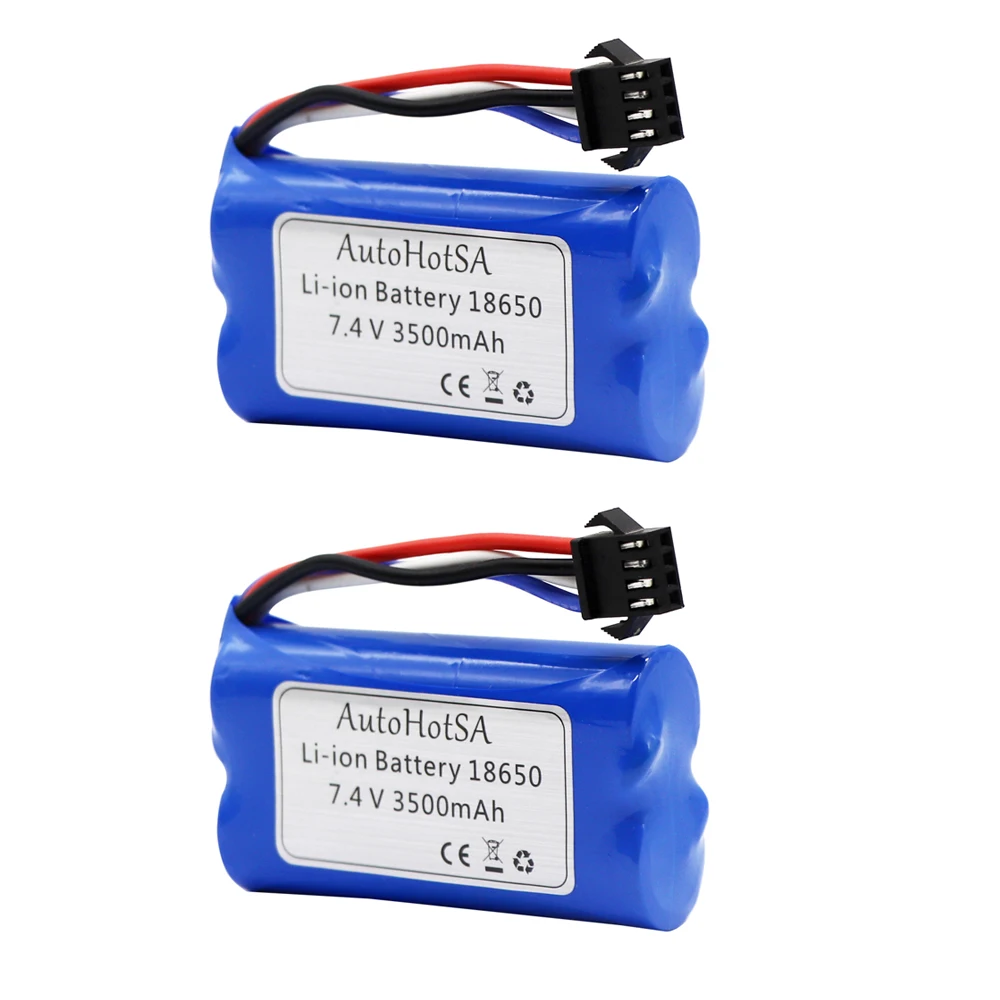 

7.4V 3500MAH 18650 Li-ion battery SM-4P Plug for Udi007 Udi001 UDI002 UDI902 HJ806 960 961 962 RC racing boat 7.4V 2S battery