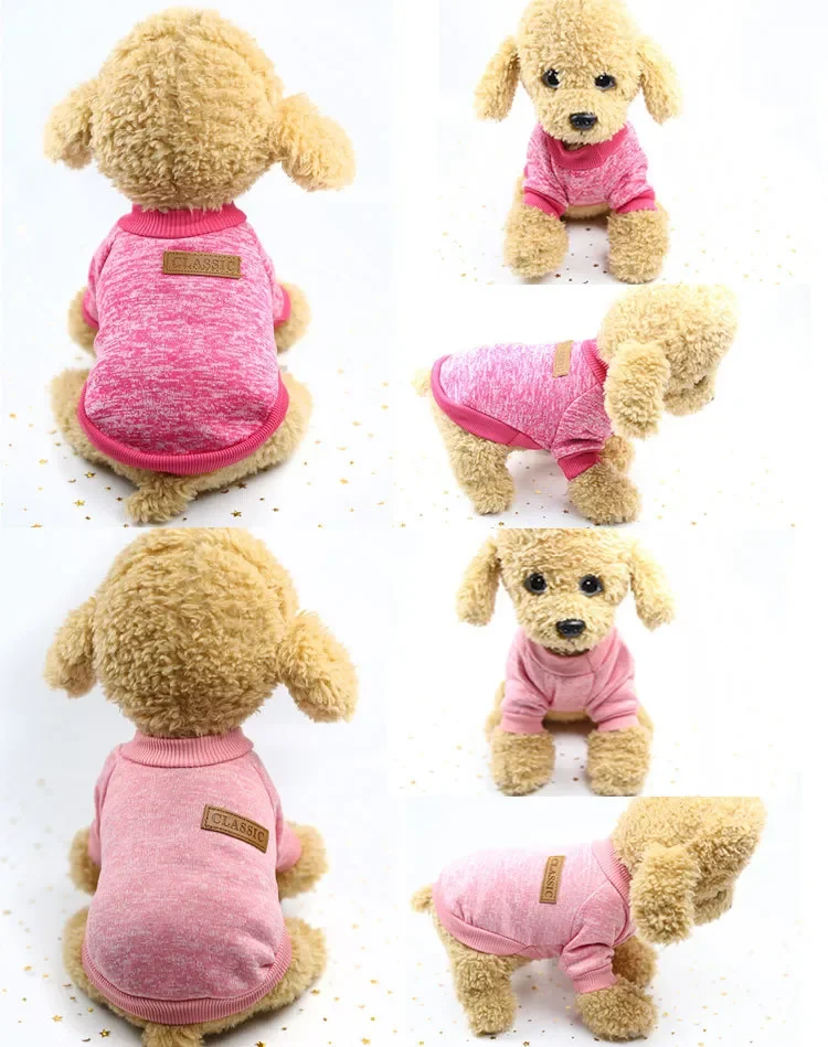 

Pet Dog Knitwear Sweater Fleece Coat Soft Thickening Warm Pup Dogs Shirt Winter Pet Dog Cat Clothes Soft Puppy Customes Clothing