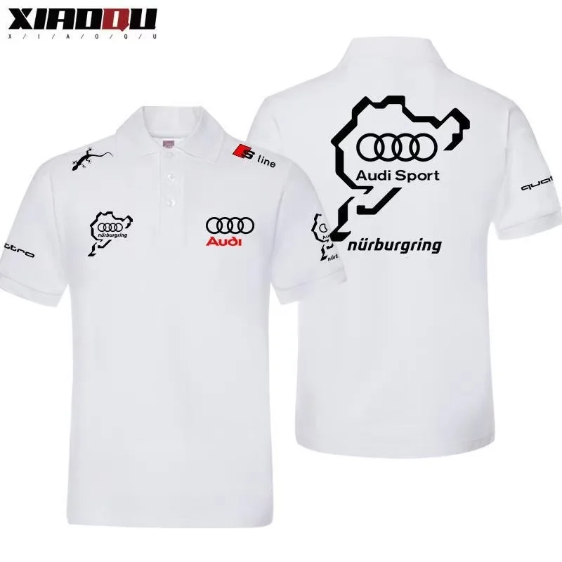 Audi car polo shirt for men and women 2026 new summer hot selling trend breathable loose versatile casual short sleeved t-shirt