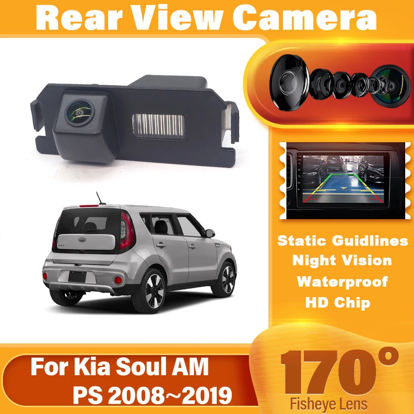 سي دي اتش دي 170 °   عين السمكة كاميرا الرؤية الخلفية لكيا سول AM PS 2008 2009 2010 2011 2012 2013 2014 2015 2016 2017 2018 2019 شاشة السيارة