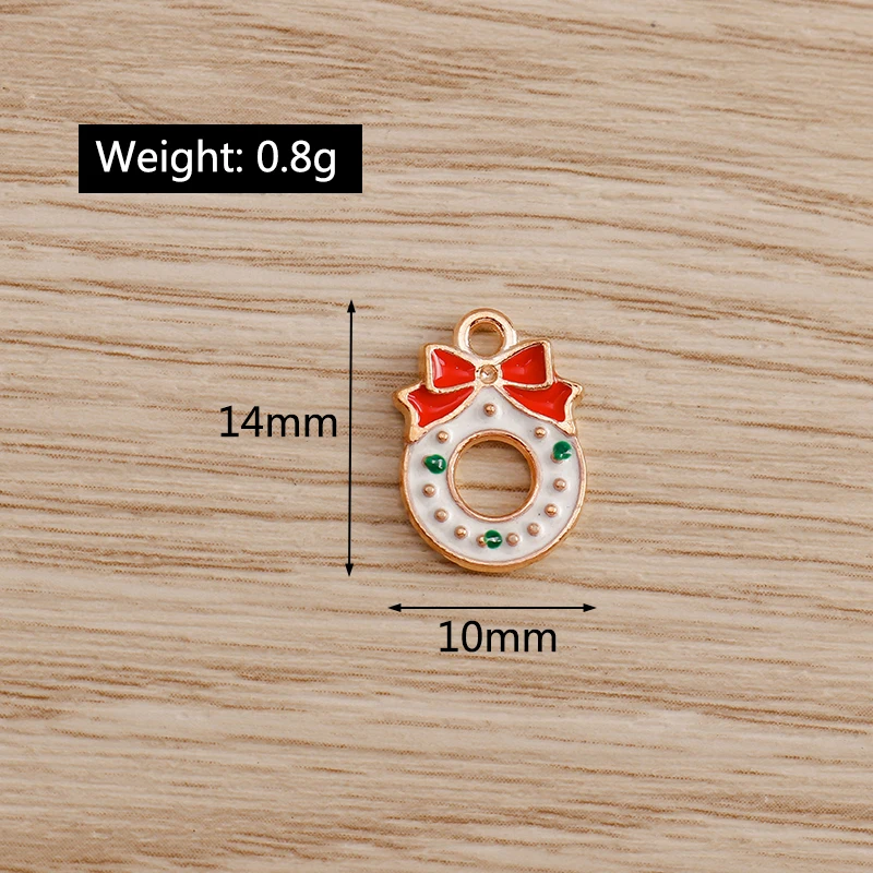 Tusember 20 Stück Emaille-Weihnachtsanhänger mit Weihnachtsmann, Hirsch und Schneeflocke für DIY-Anhänger, Halsketten, Ohrringe, Armbänder, handgefertigter Schmuck – Detail 16