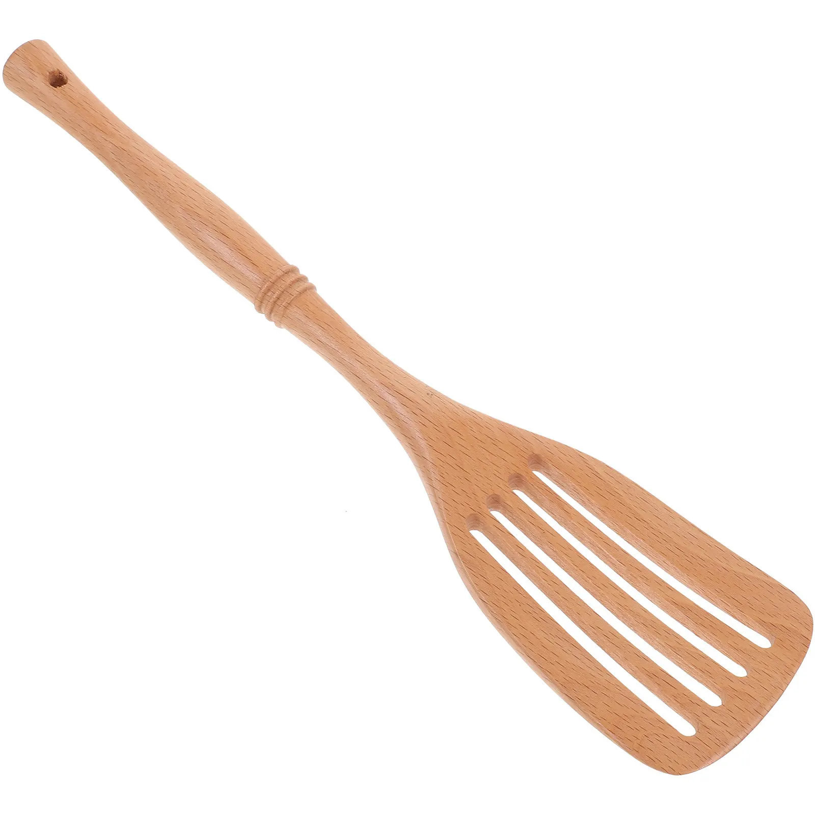 Nonstick Wooden Spatula for Cooking Stir Fry Stewing Hot Pot Ergonomic Round Handle Heat Resistant Scratch Proof Kitchen Cooking