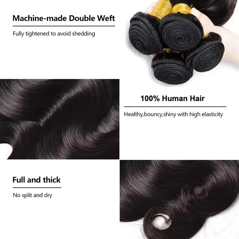 Brazilian Body Wave Tece Pacotes, Pacotes de Cabelo Humano, Cabelo Remy, Corpo Ondulado, Melhor, Atacado, 28 em, 30 em, 32 em, 3 Pçs/lote