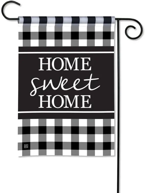 Breeze Art Studio M Home Sweet Home Black & White Check Garden Flag 31790 IIE DDI GGX