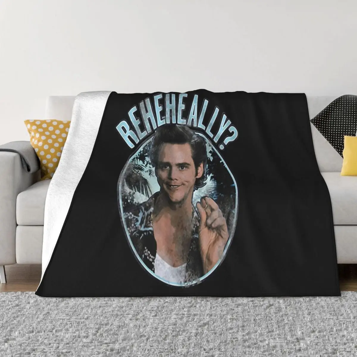 Ace Ventura Reheheally Circle Graphite Heather Adult Case Hip Hop Tee Unisex Throw Blanket