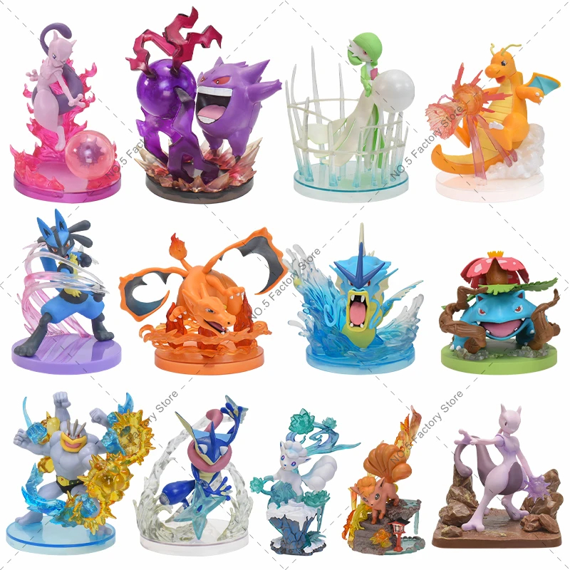 

Pokemon Go Anime Figures Gengar Mewtwo Lucario Charizard Dragonite Blastoise Gardevoir Greninja Vulpix Model Decoration Gift