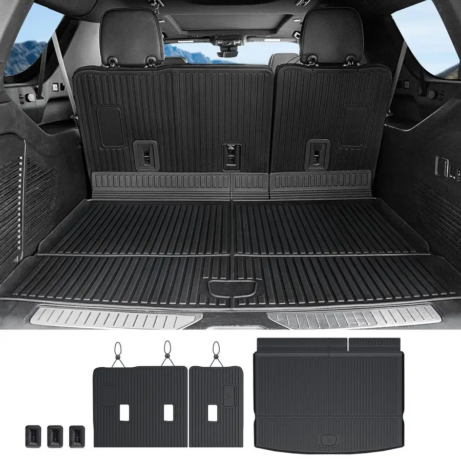 حصيرة مسند الظهر لـ 20212024 2025 2026 شيفروليه تشيفي سوبربان جي إم سي يوكون XL SUV ملحقات حصيرة السيارة، جميع الأحوال الجوية TPE Trunk Ca #1